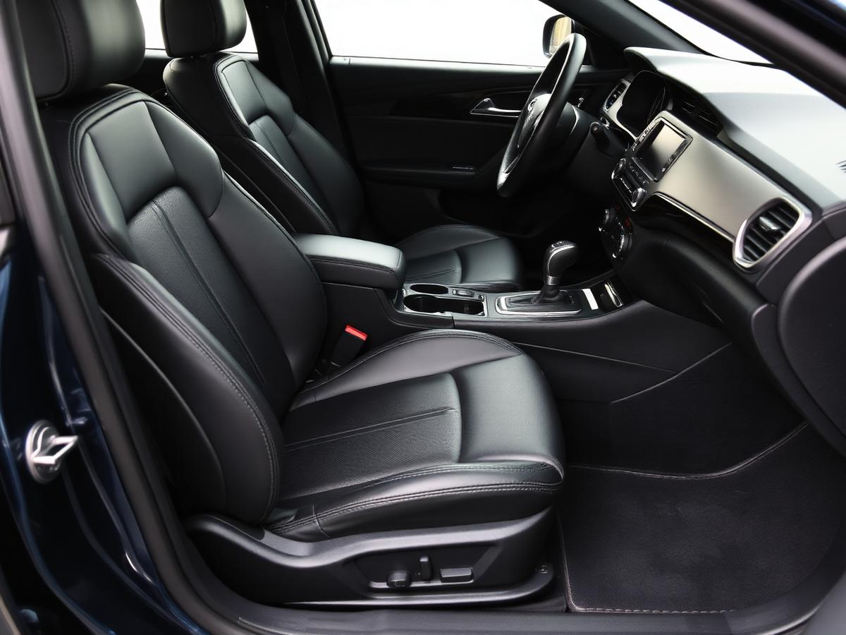 Freshly detailed car interior with clean seats, dashboard and console